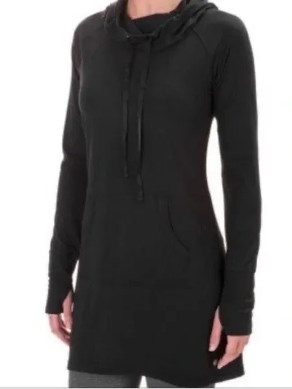 Yogalicious Black Hooded Long-Sleeve Activewear Dress XL - EUC